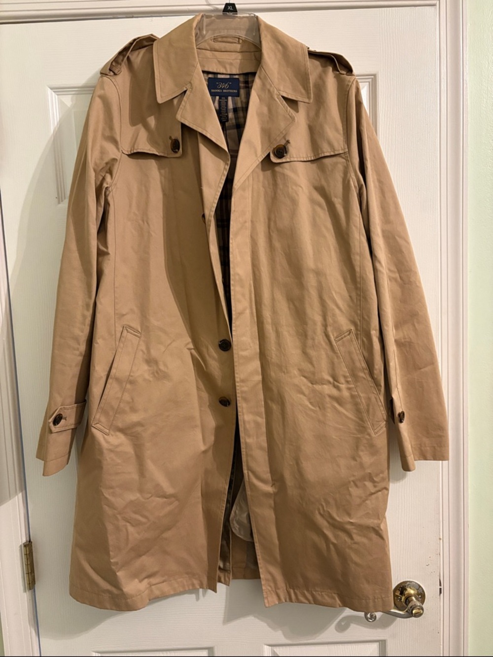 Brooks Brothers Khaki Trench Coat with Epaulets